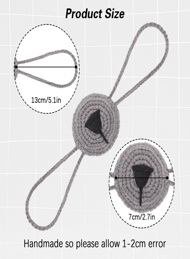 FunisFun Crochet Nose Warmer for Winter Cute Animal Shape Nose Cover for Men Women Cold Weather Outdoor Activities Prank Gag Gift (Gray) - Image 2